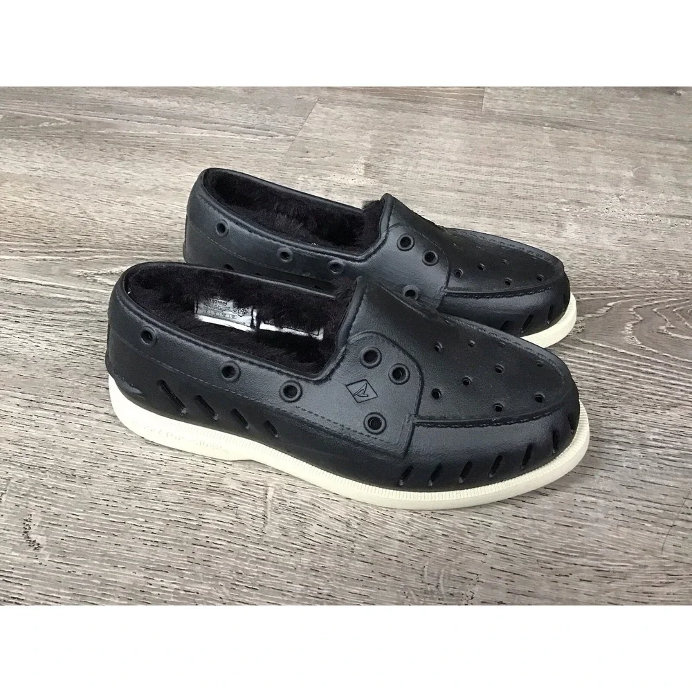Sperry Authentic Original Cozy Float Boat Mens 4 36 Black Casual Shoes STS23884